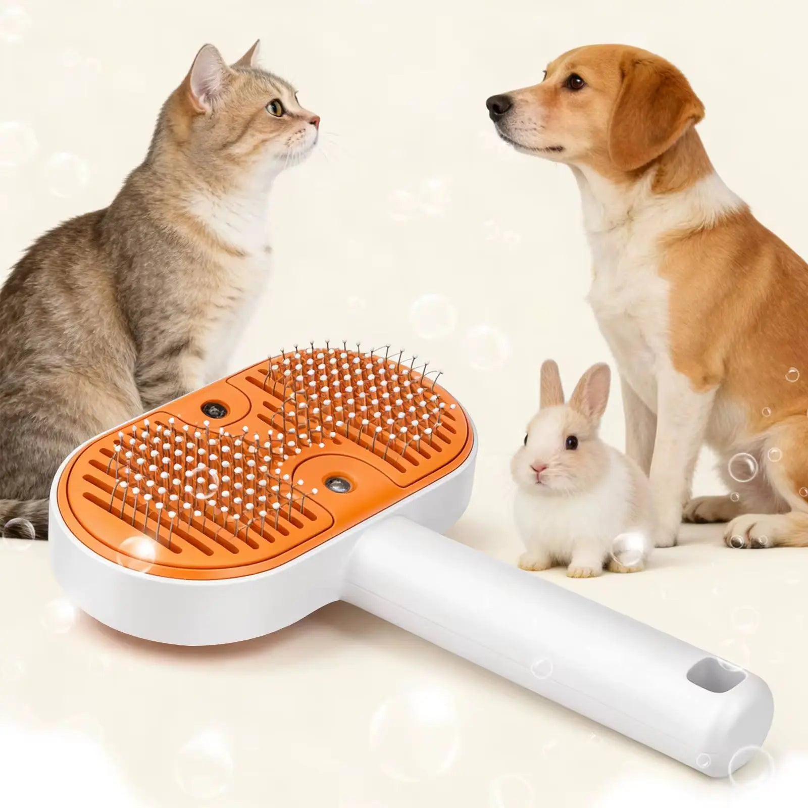 3-in-1 Steam Pet Grooming Brush: Self-Cleaning Spray Comb and De-Shedding Tool for Cats and Dogs