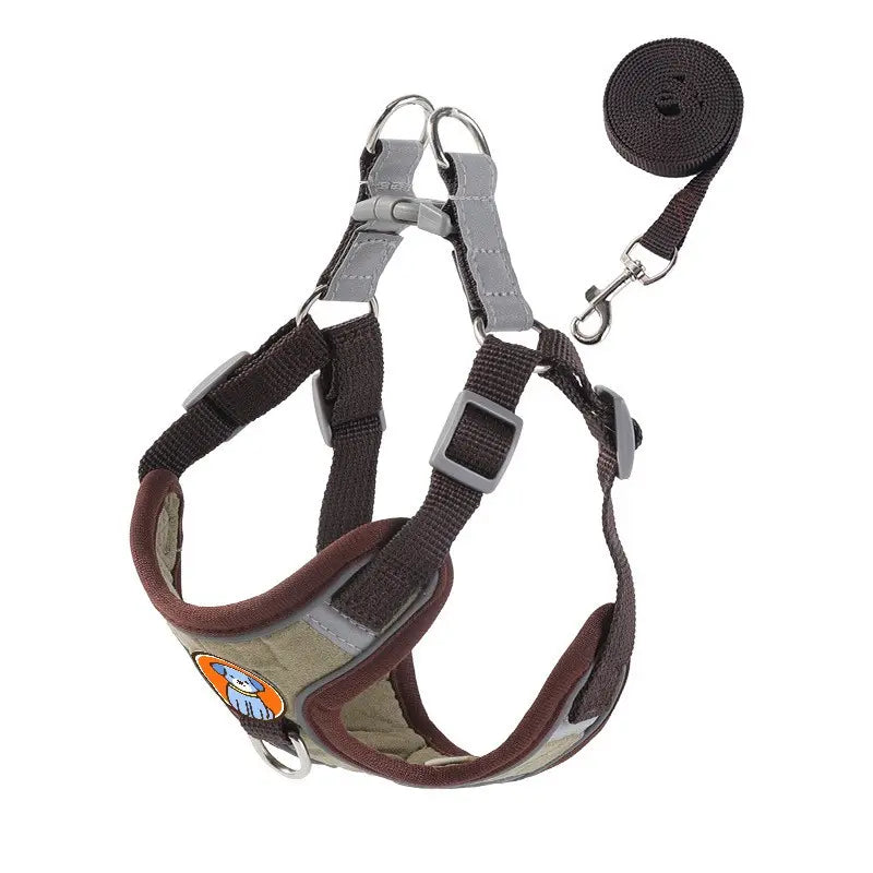 Pet Harness Leash Combo for Small Dogs, Bichon Frise Walk Rope, Anti-Slip Dog Lead, Swivel Leash, Comfortable Chest Strap, Ideal for Daily Use